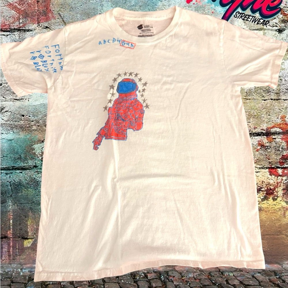 White Graphic kids XL T-Shirt custom with Astronaut Design